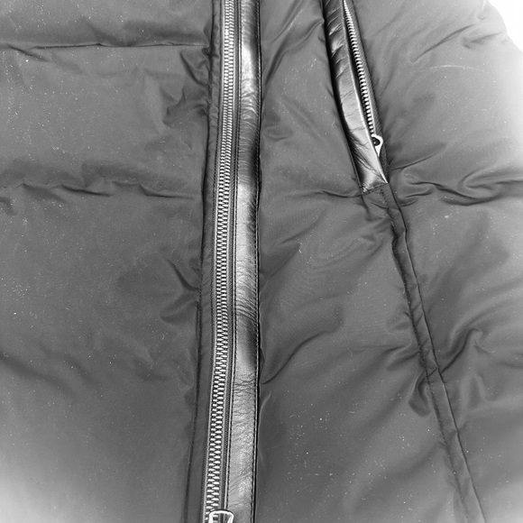 Mackage black down coat, leather trim, S (Troya) - Picture 6 of 6